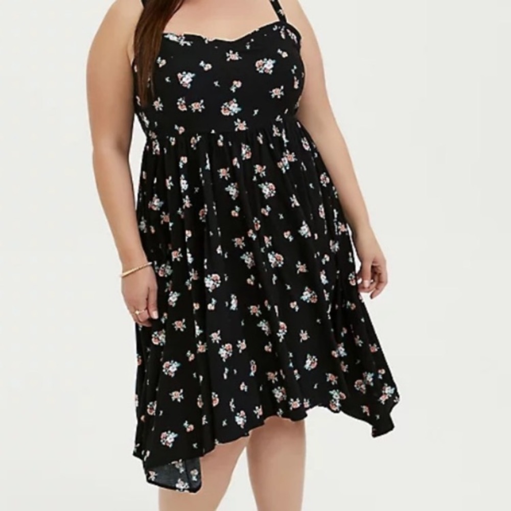 Size 4 sharkbite hem dress.